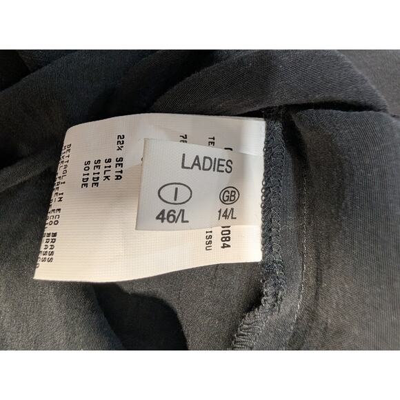 Fabiana Filippi Black Cotton Silk Sheer Button Front Top Size L Italy - Picture 8 of 10